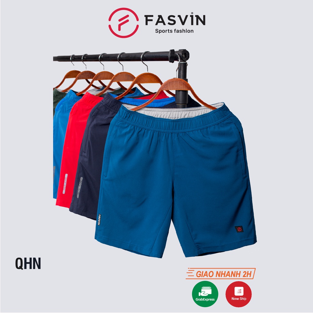 Quần đùi nam FASVIN vải dù gió co giãn nhẹ mát có khóa túi tiện dụng thể thao hay mặc nhà Q21475.HN - HÀNG MỚI VỀ