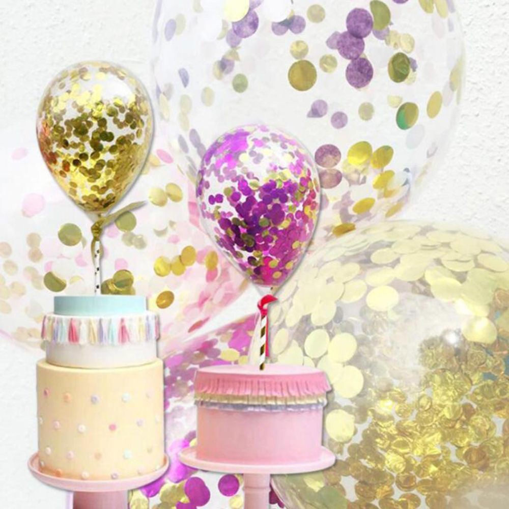 Dessert Party Decal Mini Cake Topper Insert Latex Confetti Straw Ribbon