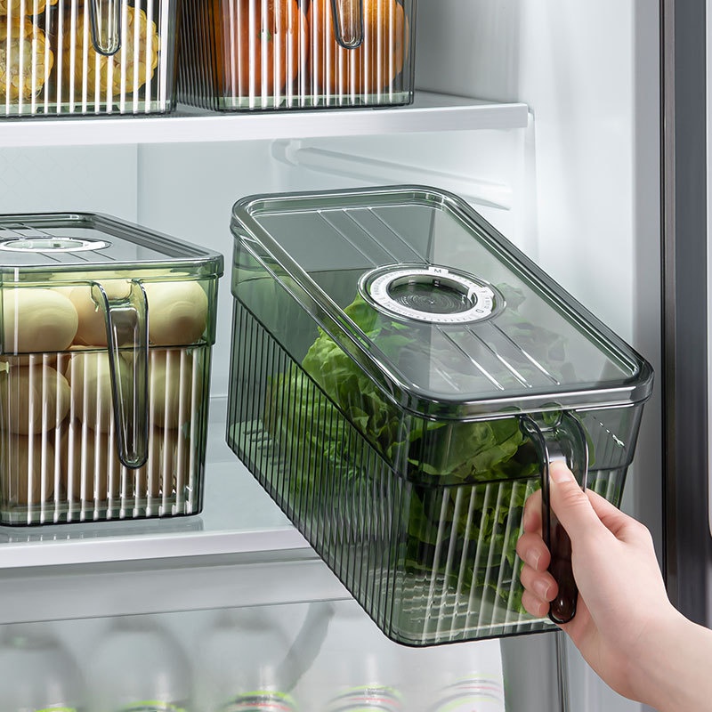 Hộp Đựng Thực Phẩm Tủ Lạnh Tách Nước Có Tay Cầm, Chất Liệu Cao Cấp, Trong Suốt, Đảm Bảo An Toàn Sức Khoẻ
