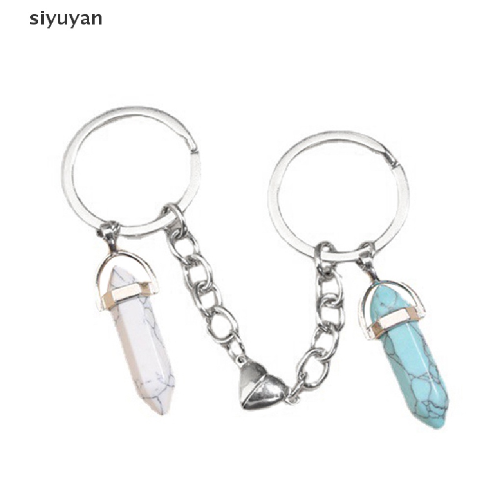 Móc Khóa Hình Trái Tim Đính Đá Thạch Anh Thời Trang