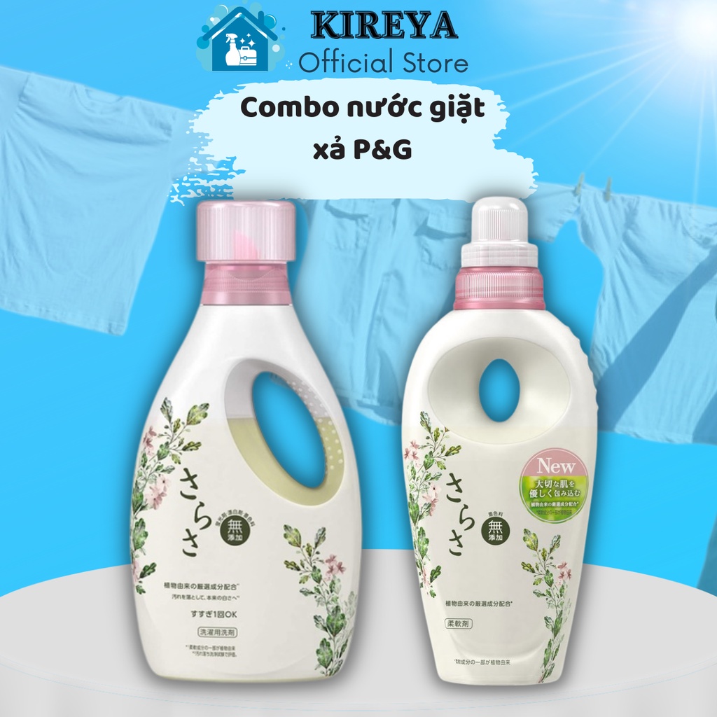 Combo nước giặt xả P&amp;G Sarasa Body 850ml Nhật Bản kireya