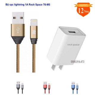 Bộ củ cáp sạc dây dù lightning 1A Rock cho IPhone cao cấp