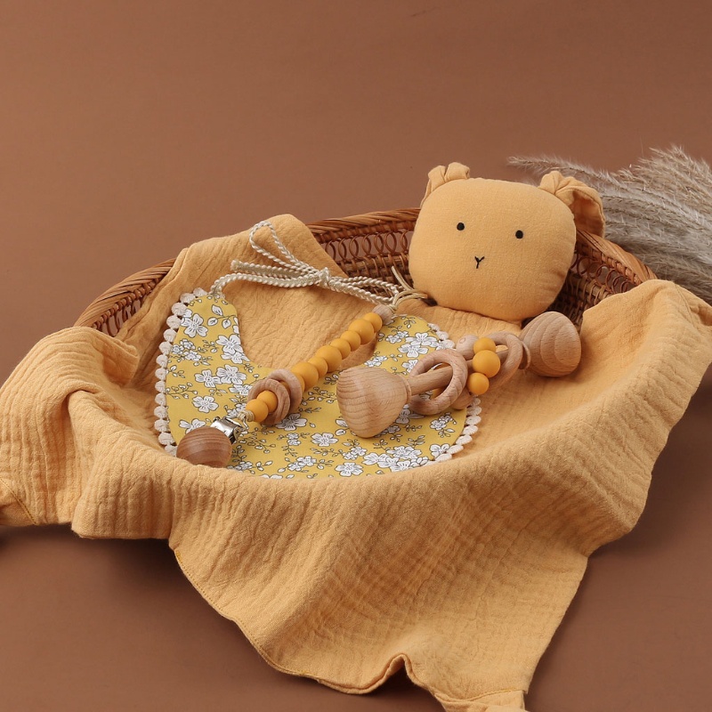 Set 4 Kẹp Ti Giả Kèm Khăn Lau Tiện Dụng Cho Bé Sơ Sinh