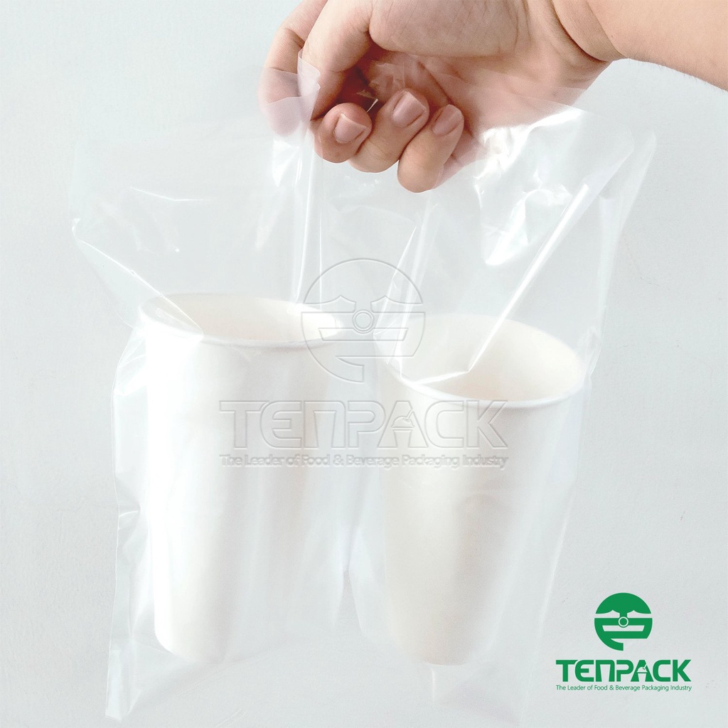 1 KG Túi PE đựng 1 ly, túi 2 ly có vách ngăn trà sữa - Loại dày cao cấp