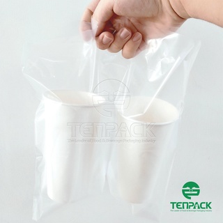 1 kg túi pe đựng 1 ly, túi 2 ly có vách ngăn trà sữa - loại dày cao cấp