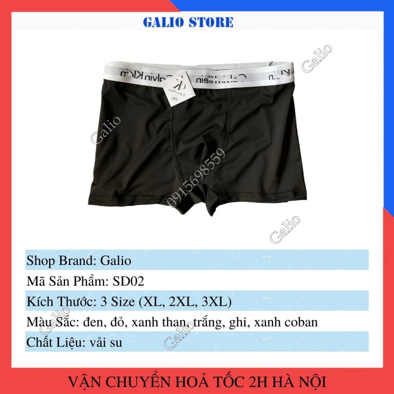 Quần Lót Nam Thoáng Mát Nam Tính Quần Boxer Cotton Thấm Hút Mồ Hôi Quần Sịp Nam Thun Lạnh Co Giãn 4 Chiều Cao Cấp GALIO