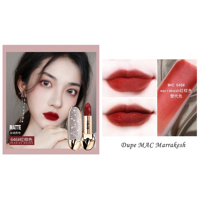 Son kim cương Stunning Queen Matte Lipstick nội địa Trung
