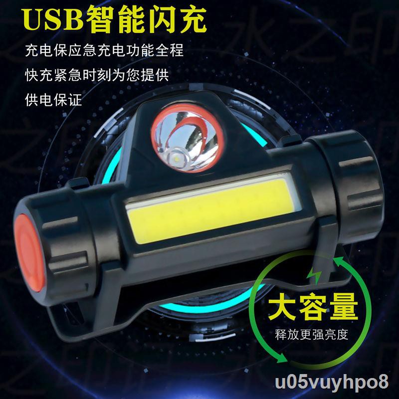 Đèn pha LED siêu sáng đánh cá ngoài trời tầm xa có thể sạc lại USB với di động mini hernia Light