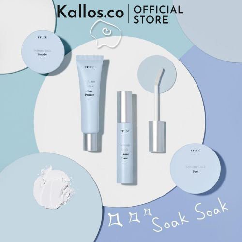 [TEM BILL CHÍNH HÃNG] Phấn Phủ, Kem Lót Etude House Sebum Soak Pact, T-zone Base, Pore Primer, Zero Sebum Drying Powder