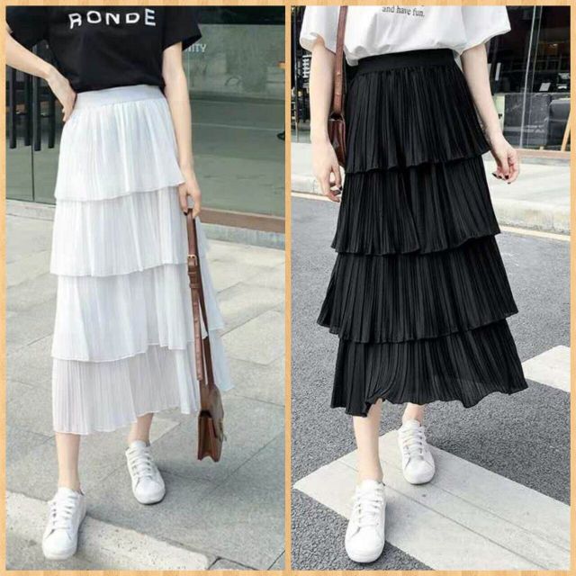 Chân váy tầng dài