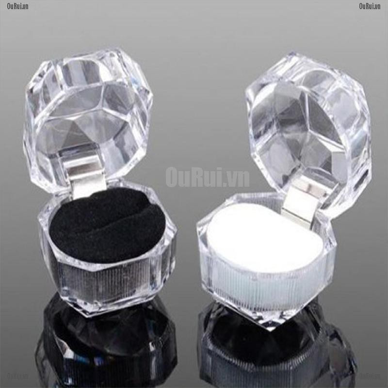 Set 5 Hộp Nhựa Acrylic Trong Suốt Đựng Nhẫn Tiện Dụng