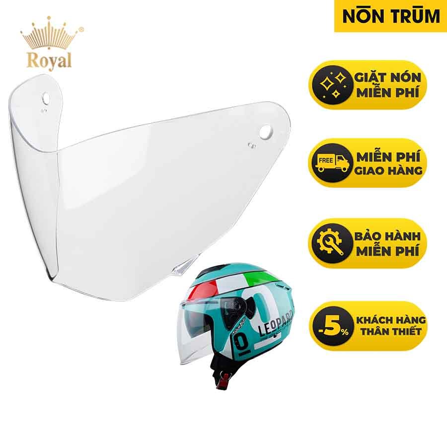 Kính thay thế cho mũ bảo hiểm Royal 3/4 M789 (dùng chung với kính ROC 07) được phân phối tại hệ thống Nón Trùm