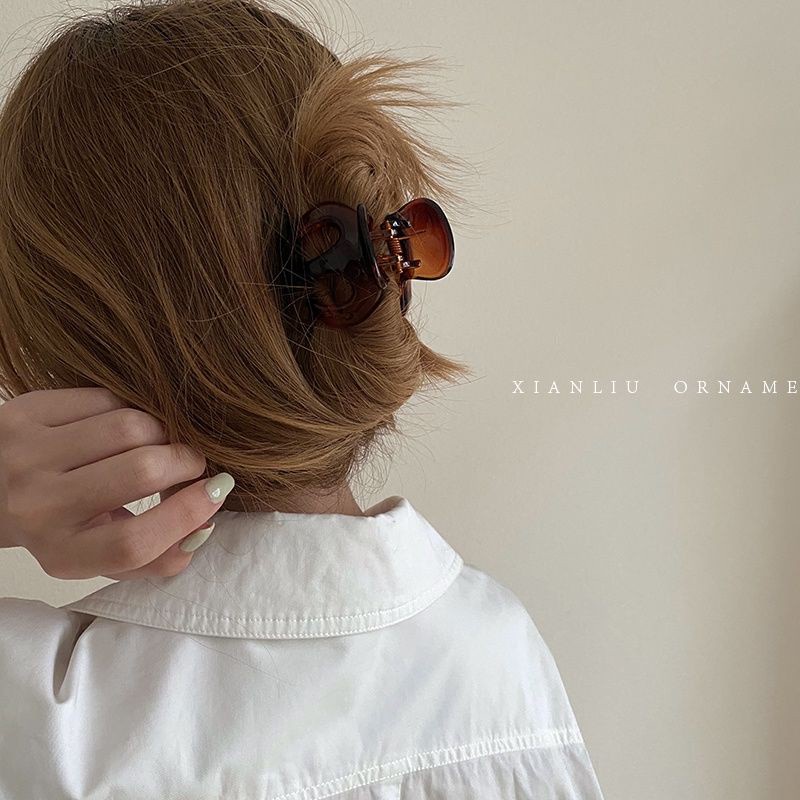 Kẹp tóc nhựa resin thiết kế đơn giản cổ điển thời trang cho nữ