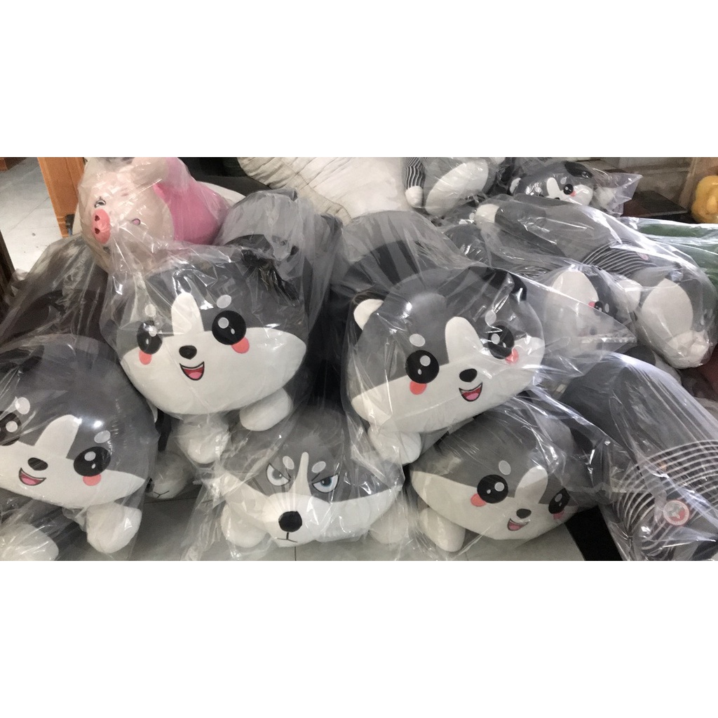 Gấu Bông Mèo Bông Siêu Hot, Chó Husky - Chất Liệu Cao Cấp - Vải Nhung Co Dãn 4 Chiều - Tiệm Gấu Xinh