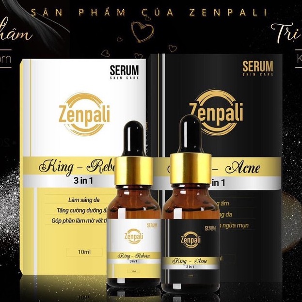 Combo Serum Làm Giảm Và Ngăn Ngừa mụn, thâm Zenpali 10ml giúp ngừa mụn thâm dưỡng ẩm trắng da