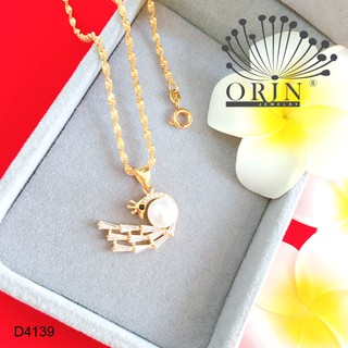 Dây chuyền nữ dạng xoắn mặt hạc đính châu đính đá thiết kế bền màu cao cấp Orin D4139