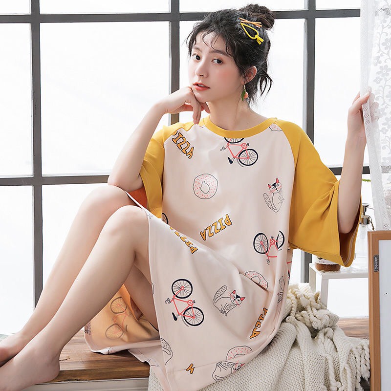 Váy Đầm Ngủ Măc Nhà Dáng Rộng Họa Tiết Dễ Thương | BigBuy360 - bigbuy360.vn