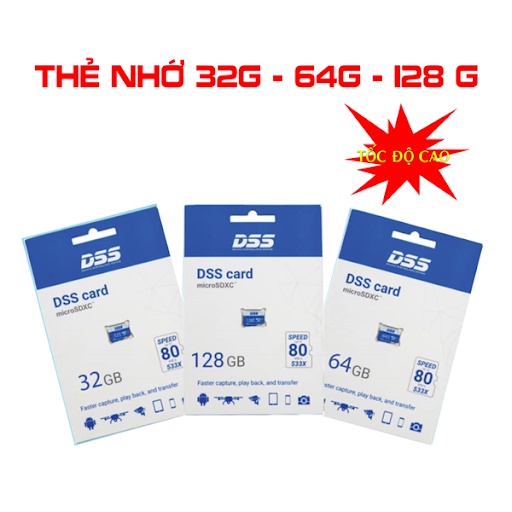 THẺ NHỚ LƯU TRỮ DSS - 32GB, 64GB, 128GB Speed 80MB/s - Dùng cho camera - Micro SDXC - Sản Phẩm 100% Chính Hãng