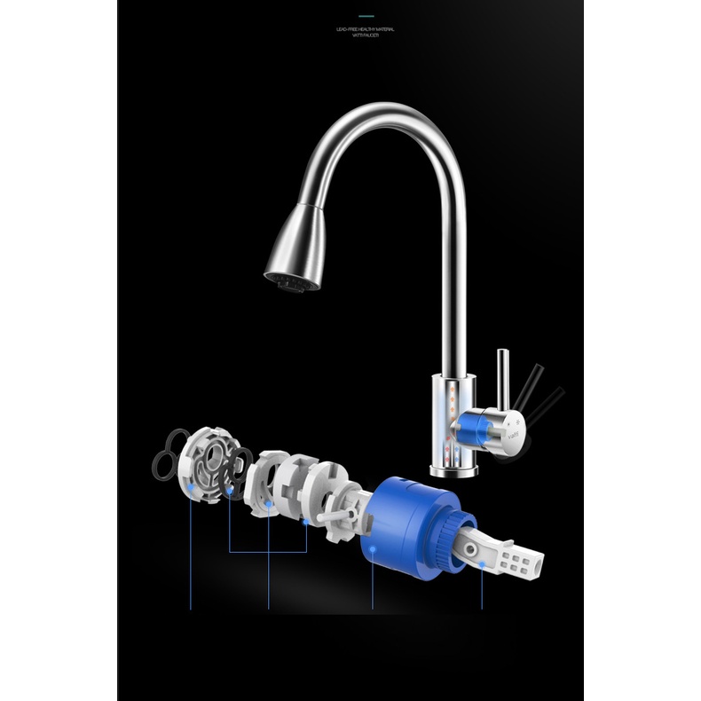 Bộ vòi nóng lạnh chậu rửa chén bát inox 304 có thể rút dài ngắn - Sản phẩm dành cho Cộng đồng Tôi là Thợ - Thợ quen