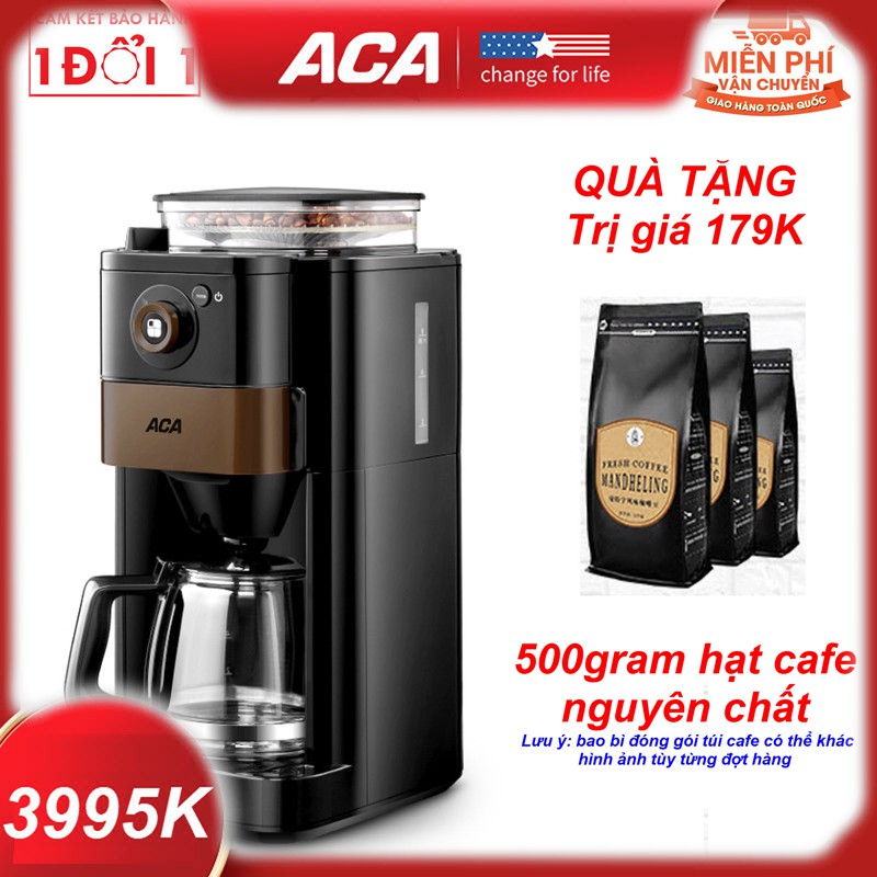 Quà Tặng Trị Giá 179K - Máy Xay Cà Phê Tự Động Và Pha Trực Tiếp Từ Hạt Cafe Dùng Cho Gia Đình ACA AC-DA075A
