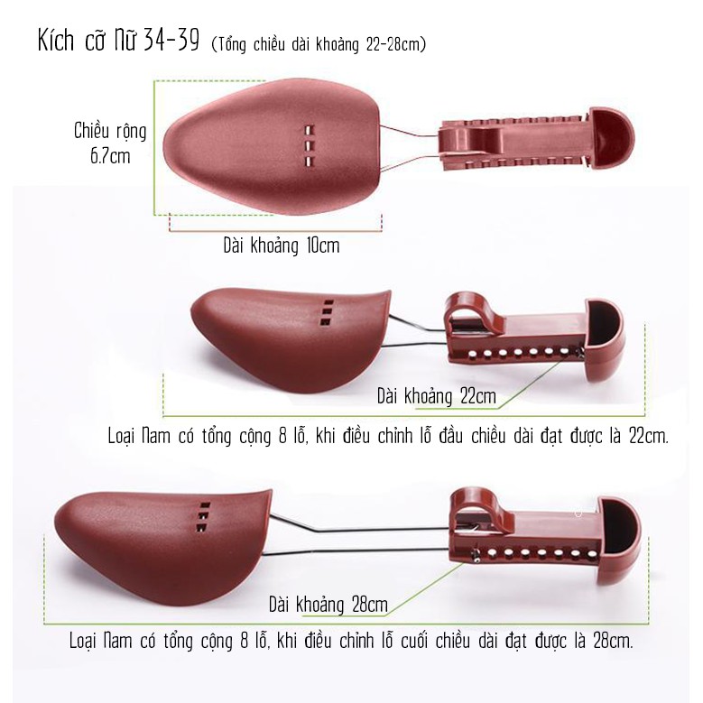 Combo 5 cặp Cây giữ form giày (Shoes Tree)