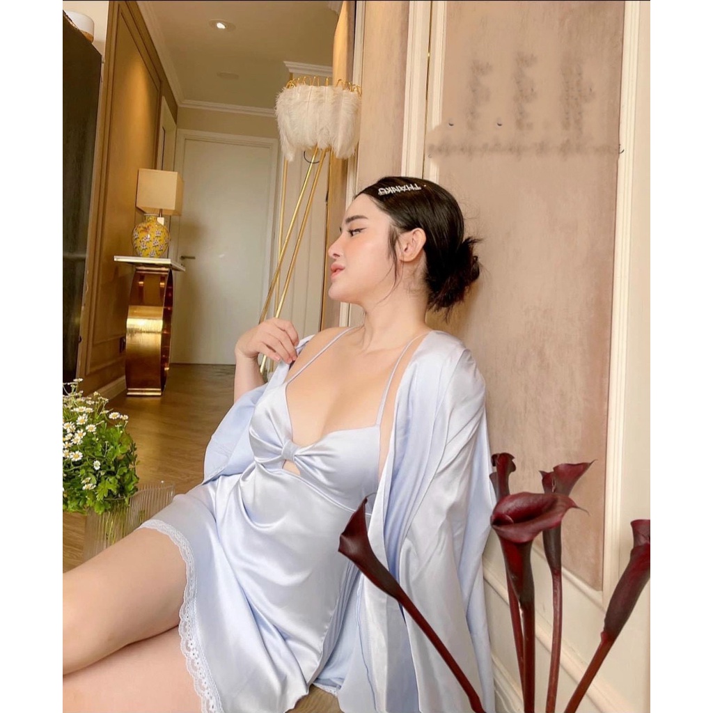Set choàng ngủ lụa cao cấp - Hàng QCCC - SP044