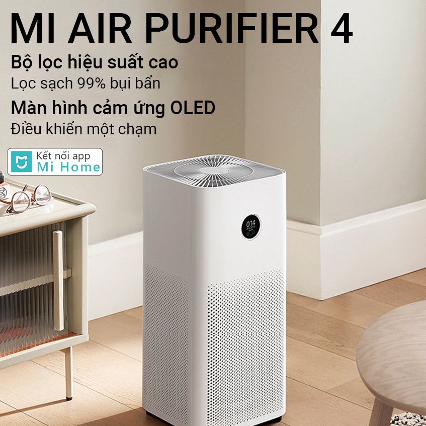 Máy lọc không khí Xiaomi Air Purifier 4 bù Ion âm, Ion hóa không khí, lọc hiệu quả bụi mịn và phấn hoa