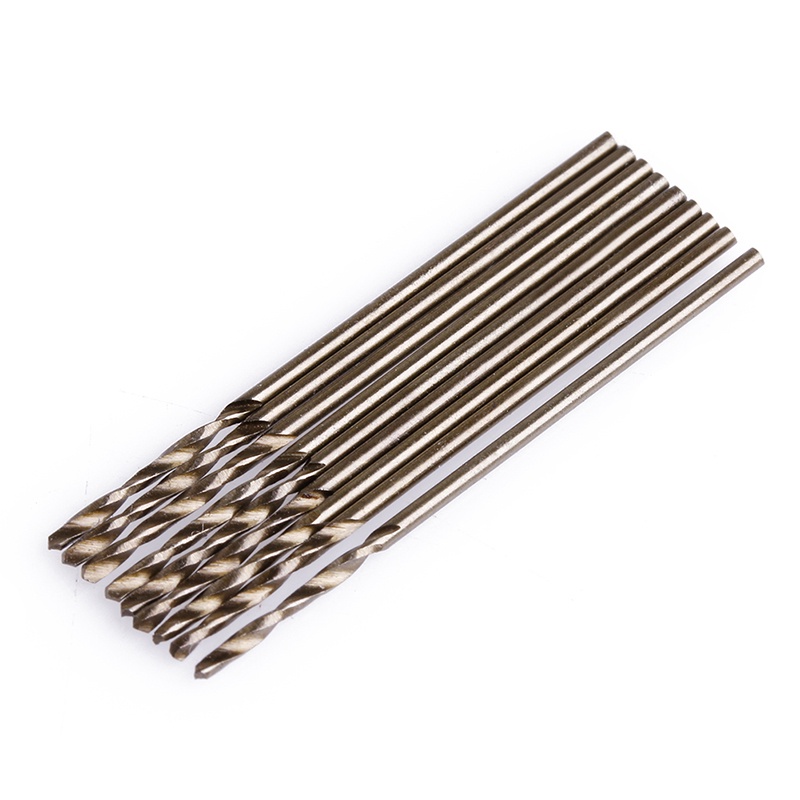 Bộ 10 Mũi Khoan Xoắn Hss 1mm M35 Chất Lượng Cao