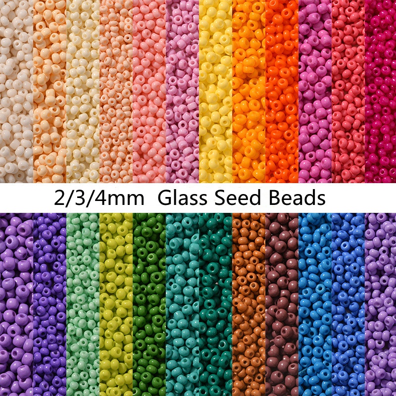 Hạt thủy tinh dùng để xỏ làm đồ trang sức DIY 15G 2/3/4mm tiện dụng