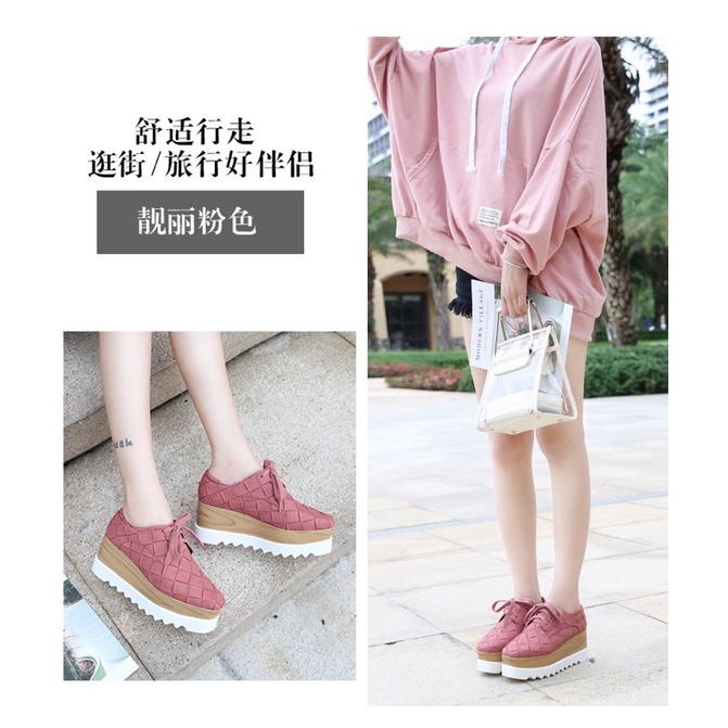 Giày da đan đế bánh mì stella