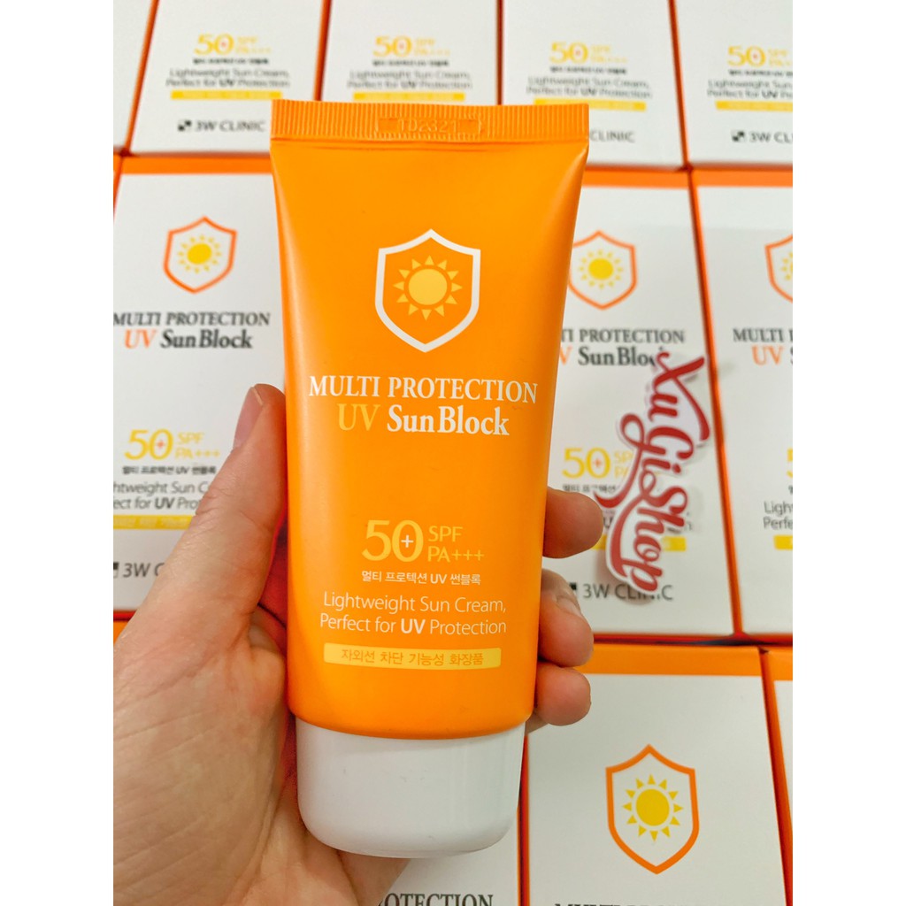 Kem chống nắng SPF50 Multi Protection Uv Sun Block 3W Clinic Hàn Quốc 70ml