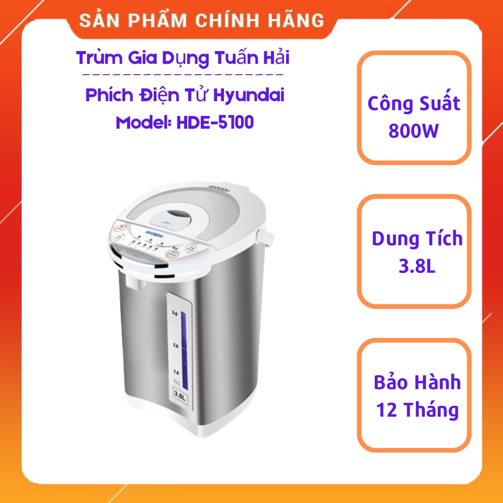 Phích Điện tử HYUNDAI HDE 5100, Công suất 800W, Bảo Hành 12 tháng