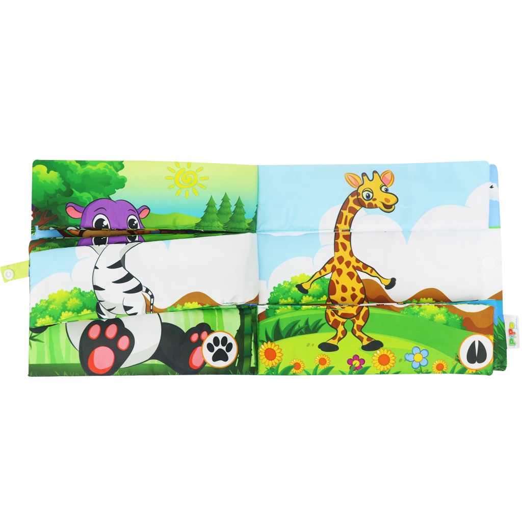 Sách vải cho bé PiPoVietnam - chủ đề Safari ghép hình vui nhộn