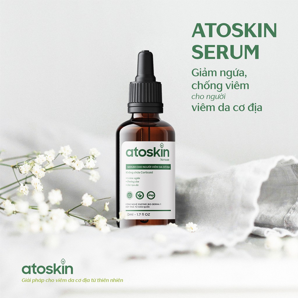 Serum giảm Mụn lưng, kích ứng da Atoskin - Công nghệ Hàn Quốc Enzym Bio-Derma không chứa Corticoid