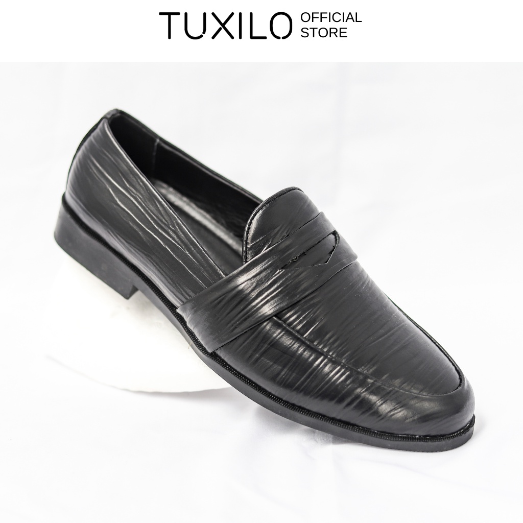 Giày da nam dáng lười da thật cao cấp dáng hàn quốc, giày tây lười nam da bò chất lượng hàng xuất khẩu TUXILO TX46