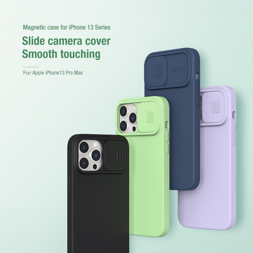 Ốp điện thoại NILLKIN silicon từ tính bảo vệ ống kính bằng sợi nhỏ cho iPhone 13 Pro / 13 Pro Max / 13