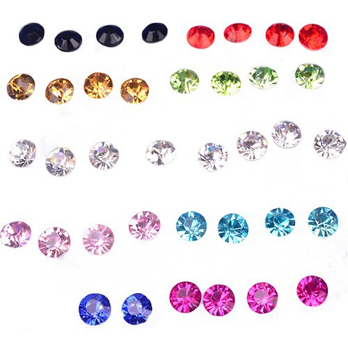Set 20 đôi bông tai nụ đính đá giả kim cương