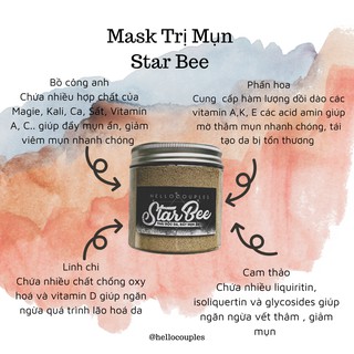 Mặt nạ thải độc da Star Bee Hellocouples sáng da mờ thâm mụn MN3