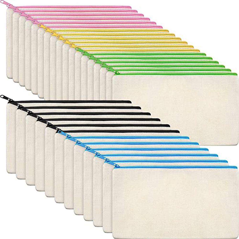 AUGUSTINE Túi Đựng Bút Màu Trơn Có Khóa Kéo DIY