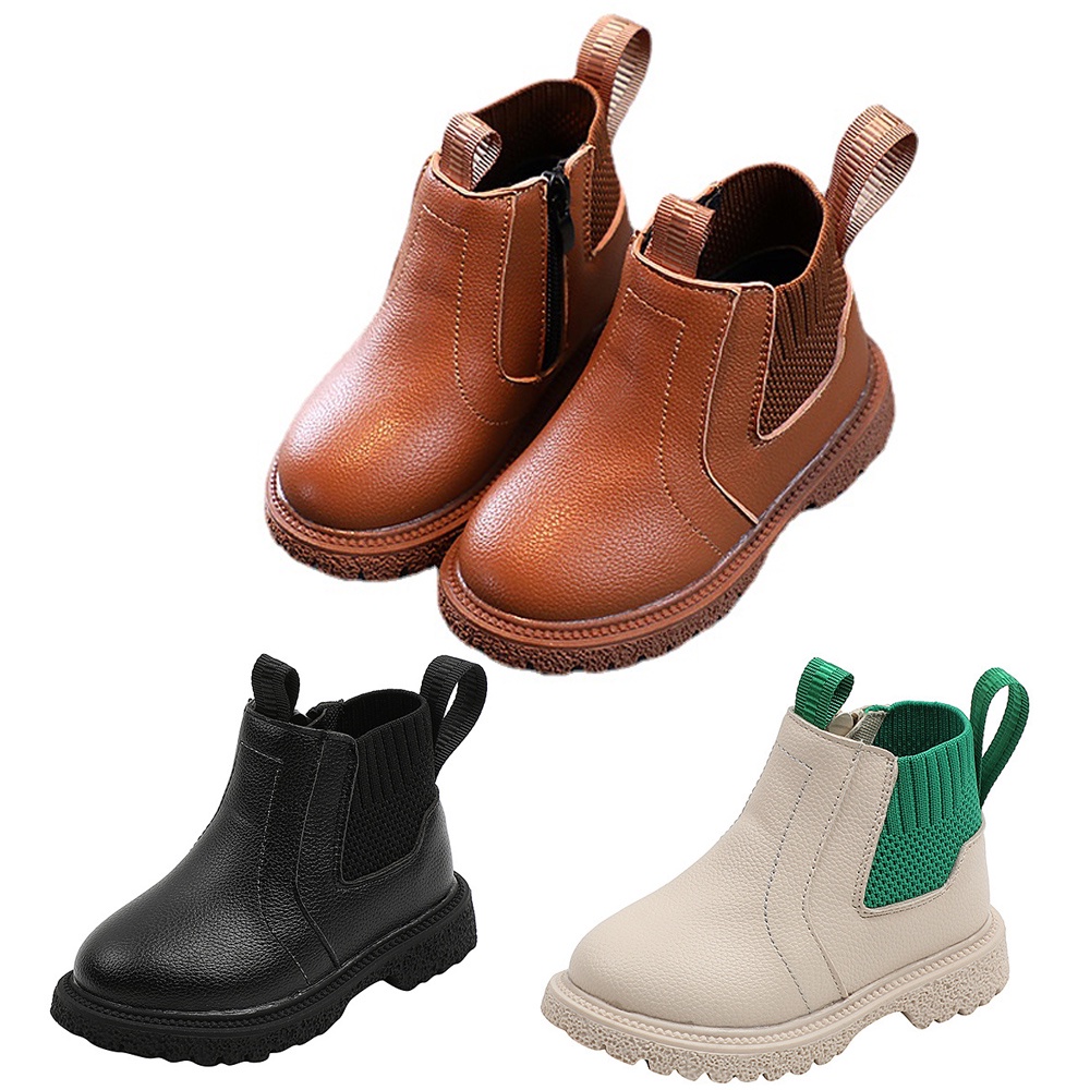Giày Bốt Martin Da Cổ Thấp Chống Trượt Thời Trang Cá Tính Dành Cho Bé