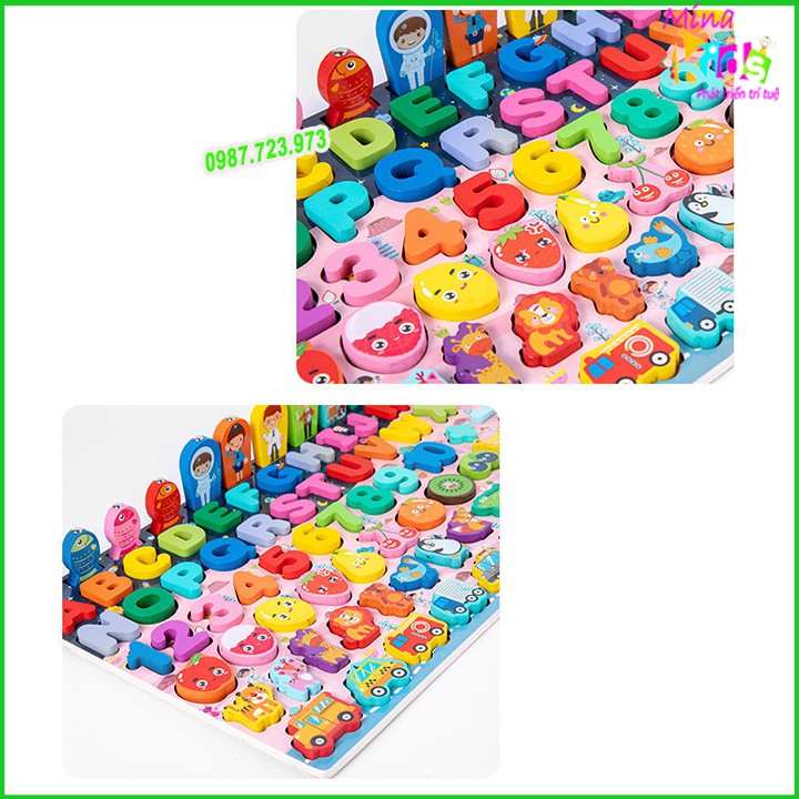 Đồ Chơi Bảng Chữ Cái Câu Cá Xếp Hình Montessori Đa Năng - Được Tùy Chọn Phân Loại
