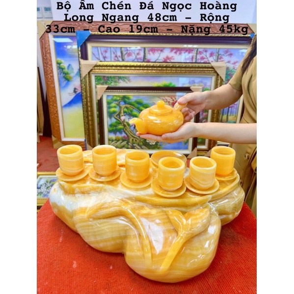 Bộ Ấm Chén Đá Ngọc Hoàng Long Phong Thuỷ Vipp