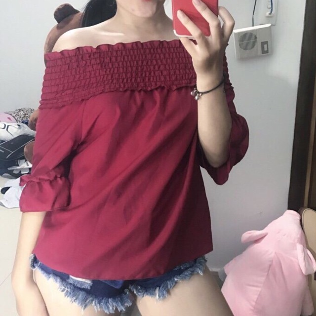 Áo trễ vai nhún vai