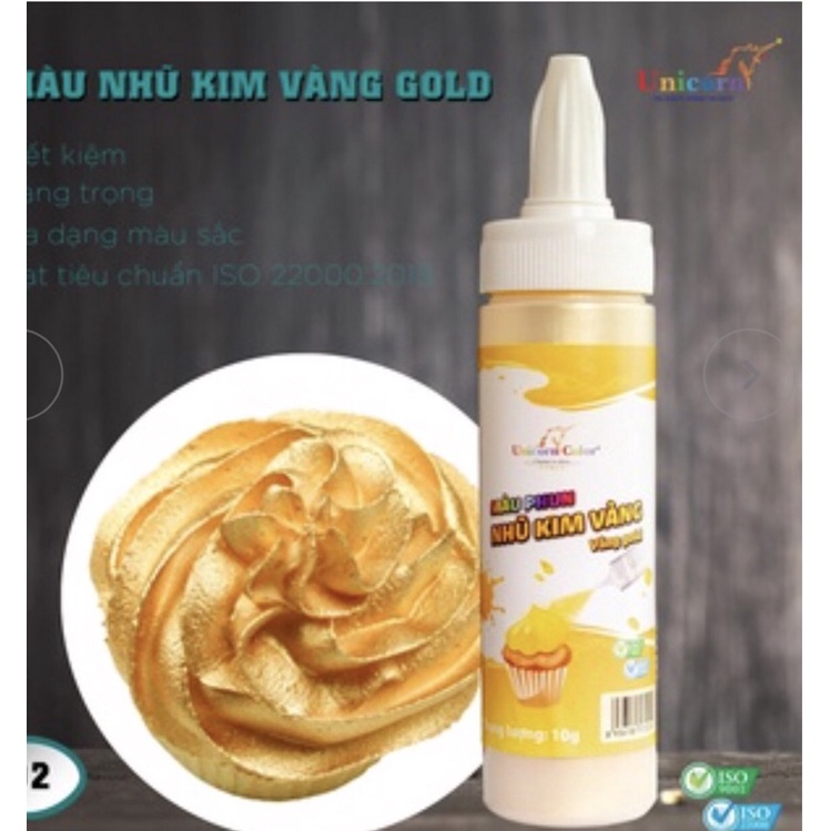 Màu nhũ phun thực phẩm 10gr vàng dạng xịt