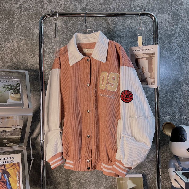 Áo Khoác Bomber Nhung Tăm Unisex Chống Nắng 2 lớp