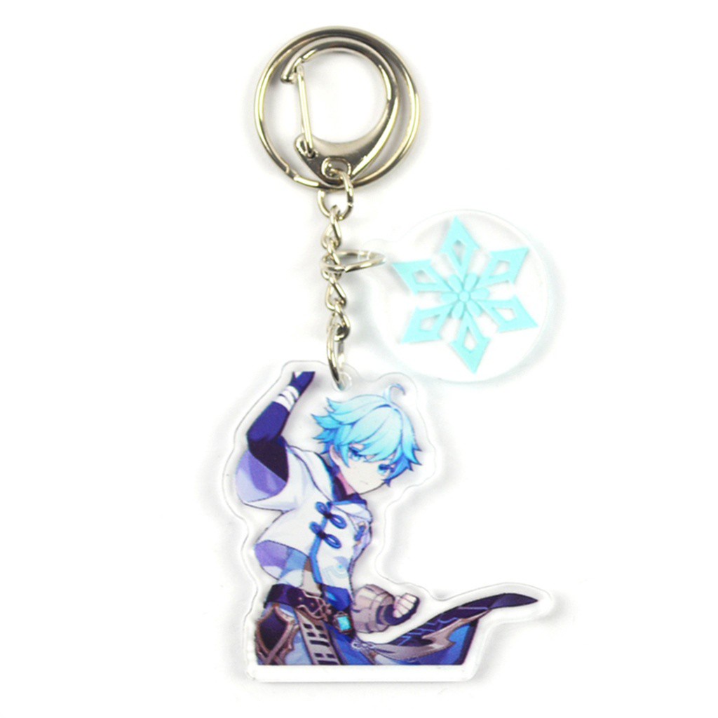 Móc Khóa Nhựa Acrylic Họa Tiết Hoạt Hình Genshin Dễ Thương 6cm