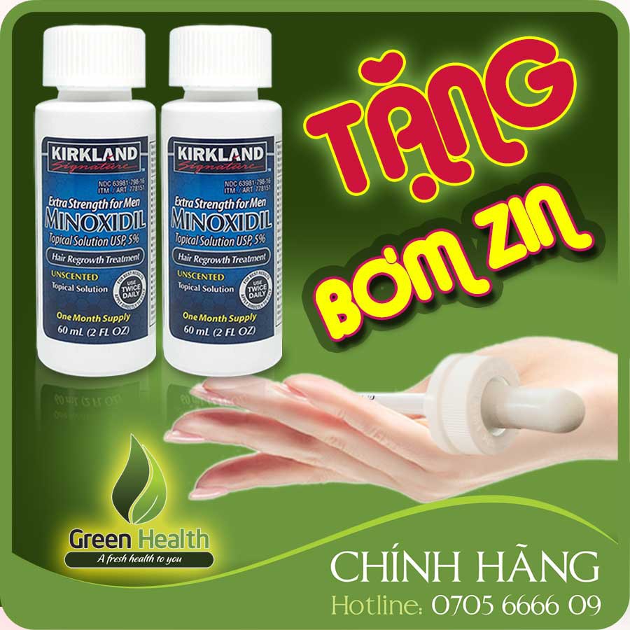 Minoxidil 5% COMBO 2 chai tặng bơm zin