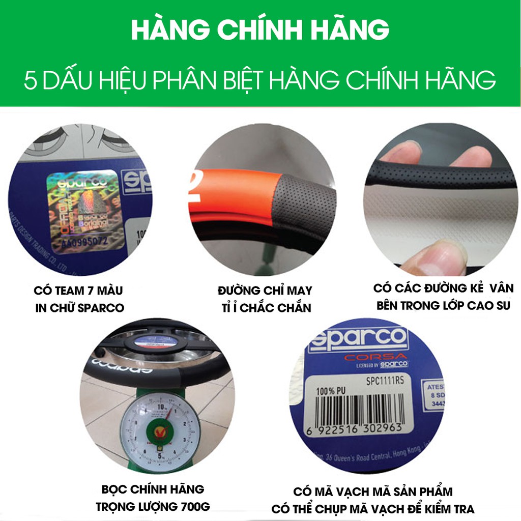 Bọc vô lăng Sparco Chính hãng phù hợp các xe phổ thông đa dạng mẫu mã BH 3 tháng cao cấp