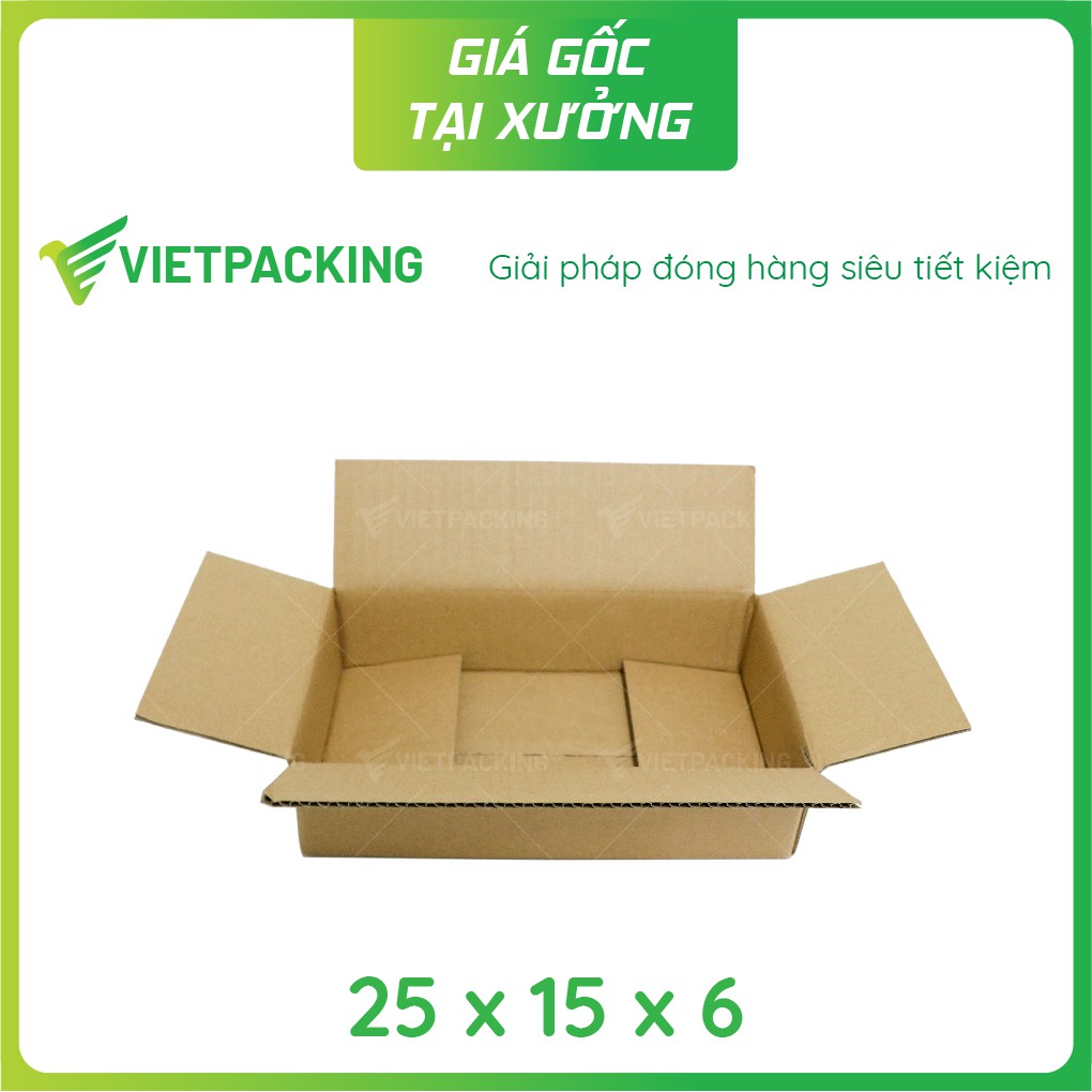 25x15x6 - 25 hộp carton đóng hàng chắc chắn V134