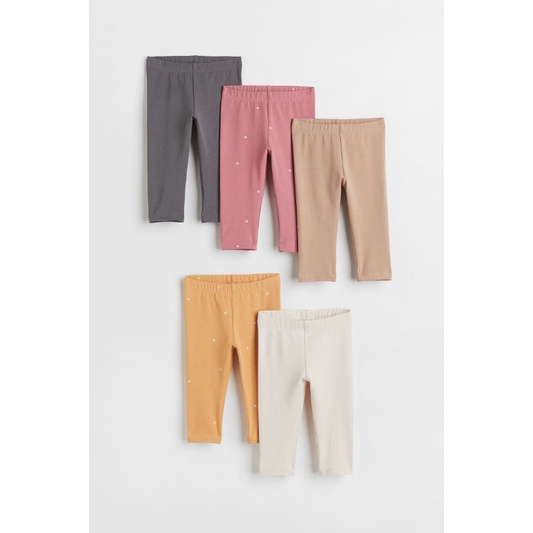 Set 5 quần legging cotton bé gái